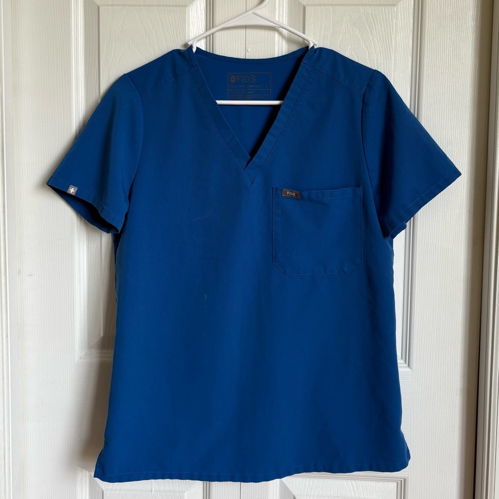 Figs Catarina scrub top blue